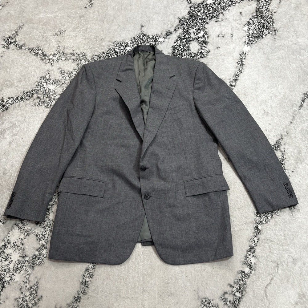 Polo Ralph Lauren Mens 46R Gray Wool Blazer Sport Coat Two Button Classic Fit